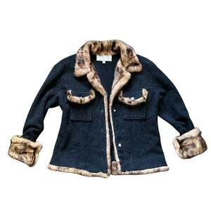 Tasha Polizzi Wool and Fur Coat: 80s, 90s